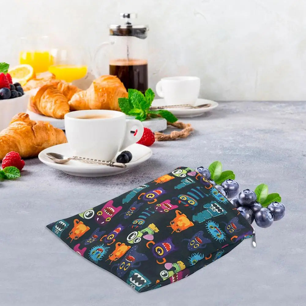 Sacs à goûter en tissu-Réutilisables, écologiques a la cire d'abaille
