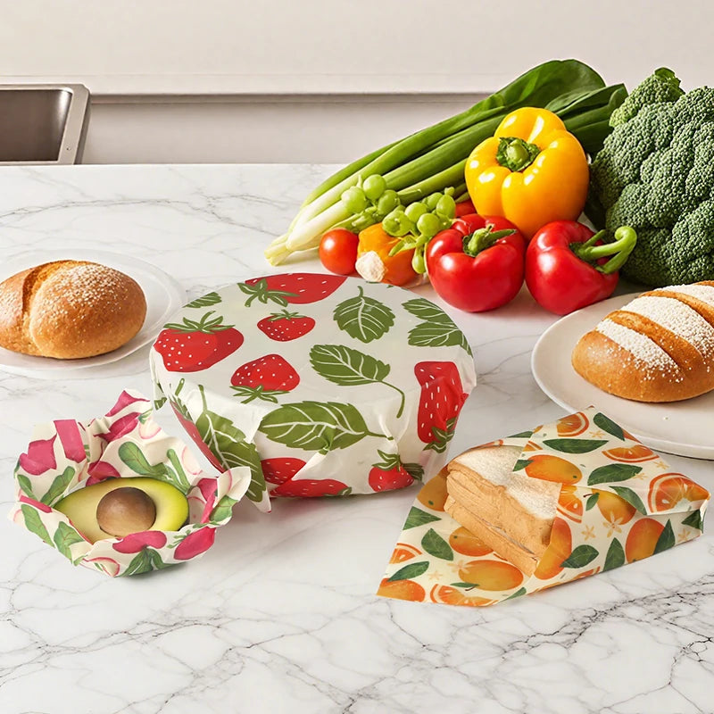 Emballages alimentaires réutilisables et écologiques a la cire d'abeille